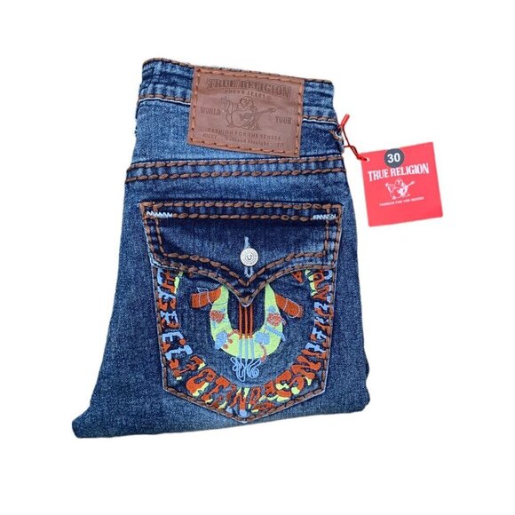 BNWT Vintage Embroidered True Religion Jeans Size 30 Relaxed Straight - Picture 3 of 9